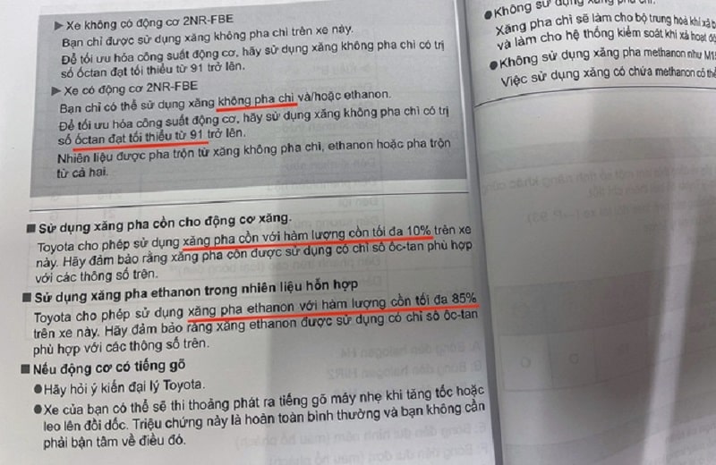 Sử dụng ô tô với loại nhiên liệu thích hợp