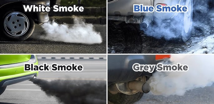 các loại màu khói khí xả ô tô