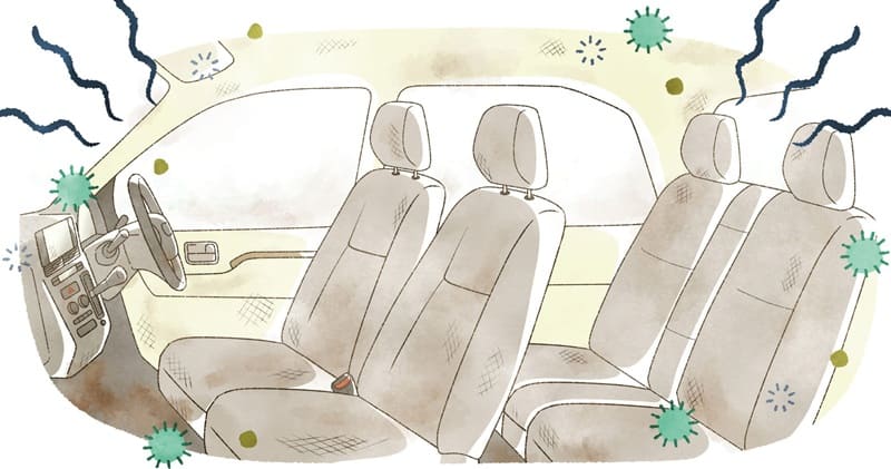 mùi hôi trên xe ô tô